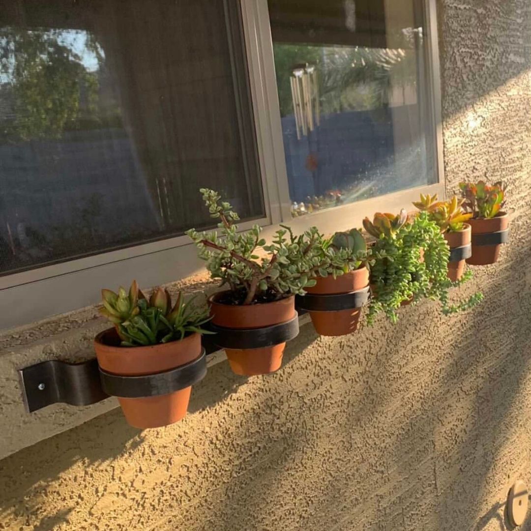 horizontal plant hanger The Yonkers Holders Horizontal Planter- Industrial Farm Co 24 in / 6" Pots / Copper Powder Coat
