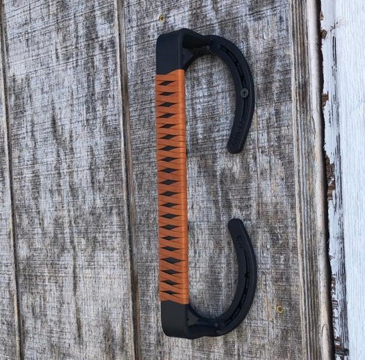 Leather Wrapped Horseshoe Door Pull