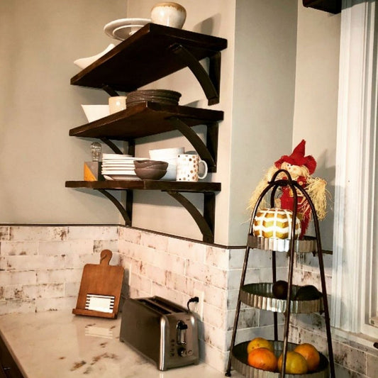 Rustic Kitchen Open Shelving