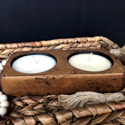 Lilac Wooden Cheese Mold Candle